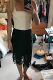 I really wanted this to fit, but it was too big. I usually wear a medium, sometimes small at Lulus, but I would definitely order a size down in this. Super cute and classic piece. - Sara B.