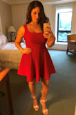 Very cute and comfortable dress. The straps could've been a little tighter, but I'm only 5'3 so I'm sure it would be fine for someone taller. I wore a strapless bra with it because of the neckline/strap length showed my bra at the corners, but otherwise great wedding guest dress! Will definitely wear again. - Molly D.