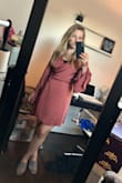 Love this dress for fall. The wrap dress is very flattering and the color is beautiful. The only complaint is that while the sleeves are very pretty, they are quite annoying. - Natalie C.