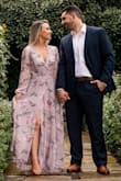 This dress was a great fit although it was a little long on me. I had to take it to the cleaners to have it hemmed. I'm 5'2 and got a small and was wearing my 4 inch heels. I wore this to my engagement shoot and it was beautiful. I love the color and the sheer arm sleeves. It was perfect!! - Alyssa G.