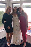 I wore this dress for my bridal shower! I ordered an XS and was nervous that it may be too tight to wear all day, but it was perfect! (Small disclosure, I am very small chested so I did not wear a bra and not a single person could tell). I was hesitant to wear an all white dress so I thought this would be the best compromise, and truthfully I've never received so many compliments! The dress was comfortable, had a little give to it so I could sit and mingle and with a medium heel it was just the right length! I loved the open arms and it fit my style perfectly. I highly recommend this dress! - Kaitlyn B.