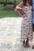 This dress is perfect for summer and vacations! I bought this for a vacation I am going on and its adorable! I love the slits and the off the shoulder look! It looks small when you take it out of the bag, but the waist is stretchy and it fits perfect! I normally order size small with Lulus dresses and it is no different with this one! - Alyssa P.