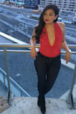 Fit perfectly. Super low cut. Thick enough to wear without a bra. Loved it! Got lots of complements. - Feidi G.