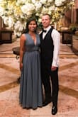 I bought this dress for an October wedding and it was perfect for the occasion. I ordered a size small based on the waist size (it was a good and comfortable fit - not tight or loose), but I did expect to have to make some alterations in other areas. The top was big on me because I didn't fill it out well so I had to get a decent amount of the tops of each shoulder seam taken in so that it wasn't droopy in the front. Then because of my height, I had to get a few inches taken off the bottom, even with my 3-4 inch heels on. The color is beautiful and the cutout is flattering - highly recommend because even if you need alterations, they're very easy to do. - Elise F.