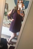 Bought for a Christmas party and I love it. Usually, I am a medium, and although this fits well, I do prefer things to be tighter. Depending on how you want it to fit, size up or down. I would have liked to try on a small too! It's gorgeous though! - Breyanna H.