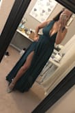 I loved the dress from the pictures and after careful review of other reviews I finally ordered it. I ordered a Medium since I still planning on losing weight but my biggest concern was my bust. I am a 32G (34DDD) and I could tell it would be an issue with a bra. Once I got it and tried it was BEAUTIFUL! No bra needed just probably double sided tape so I don't have an accident. It fit perfectly, a bit tight in the waist band area but that's because I'm in between sizes. It was long even with my heals so I'd probably get it hemmed. Other than that I HIGHLY recommend this dress, so sexy and flattering on I feel like anyone! - Tina M.