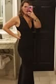 This dress is beyond flattering, hits all the curves. It's very long!!! - Annette O.