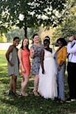 I am short and curvy and it hugs in all the right places without being too tight! I ordered this as a bridesmaid dress but it's shorter than I expected. I kept the dress for other occasions (like wedding guest) because it's cute. The lace is also comfy- not scratchy. Quality material. - Kathryn H.