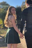 Best homecoming dress! It fit perfectly in the front except for the straps that connected the top of the dress to right underneath your arm. I would order a size down. This dress made me feel so confident and I loved the color. I ordered both the wine red and the green. Love love love the style. - Ashley B.