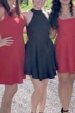 I bought this dress for a wedding this past weekend. The material is very nice. The only thing I had concerns with was how short it seemed. I made sure to wear some boy-shorts just in case my dance moves became a little too risque. Lol I did have my seamstress move the buttons on the neck in a little more. Otherwise, the dress was great and I received a lot of compliments! - Brittany W.