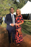 Got this for a wedding and it was perfect! Ruffles at bottom are a nice touch. Slit was just right. Chest area is a little large which is why i went a size down. The Small was perfect for me. Material is very nice. Highly recommend. - Kimberly H.
