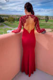 This dress exceeded my expectations. It has a thick fabric and is fully lined so that there is no need for shaping undergarments. I received so any compliments and the dress fit perfectly. I wore 3.5" heels and it was a great length for that. The quality was outstanding for the price and I really love it! - Aimee P.