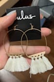The hoop part is not as round as it seems in the pictures and one of my tassels came with a longer strand than the rest. Nonetheless I still love them and can't wait to wear em. - Shirley C.