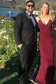 Originally ordered a small based on reviews. However the the small was too tight and I couldn't get it zipped up all the way. Exchanged for a medium and it fit PERFECTLY.
I wore this dress to a black tie wedding and everyone loved it. It shows off a classy amount of cleavage while still being fully covered. I was also able to wear a regular bra with it. Straps did not show. - Megan C.