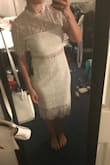 This dress was definitely too big, Pretty much everywhere. I am also on the smaller side with a more athletic build so I think it would look better on a taller/leaner body. - Samantha C.
