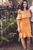Loved this dress. Received so many compliments. It definitely runs larger in my opinion. I ordered the medium and returned for the small. I thought I would be pulling my dress up all night but surprisingly the top stayed right in place. Would definitely recommend this dress! - Stefanie B.