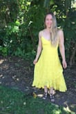 I love this dress because it is so simple to throw on and look dressed up. It was my go to dress for the summer. It is long on me and almost touches the ground without heels but I don't mind. I was so happy to find a sunny yellow dress for the honeymoon! - Lindsey P.