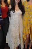 Loved this dress - wore it for my bridal shower and had tons of compliments! it ran a little tight on me, but I am usually a large and had to order a medium as Lulus was out of the large when I was ordering, so I would say it is pretty true to size. The fabric is definitely quality, especially the lace. My only concern with this dress was that the lining is VERY short and rode up pretty high when I was sitting down opening gifts, so I would suggest wearing boy shorts or a slip under if you plan on sitting a lot. - Emily
