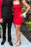 Pros:  Looked beautiful on my daughter for her homecoming dance and the medium fit great. Just needed silicone petals underneath. It is fully lined. Cons: Wish the straps were adjustable as they were a bit too long. Had to shorten them by hand which was challenging with the lining. Caution: The dress is short! - Karen I.