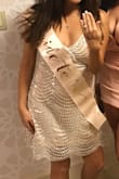 I wore this dress for my bachelorette in Vegas but the sequins on the dress rubs against your arms leaving you bruised up the next day. I would not recommend buying this dress. - Jacqueline V.