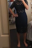 This dress was fine, but not at all what I thought it would be. I bought it intending to wear it to a school formal, but it was way too demure for that type of event. the fabric panels are longer/bigger than they seem on the model (maybe because I am only 5'5"), and on the bottom it appears like the fabric panel continues all the way to the knee. I would maybe wear this to a family wedding or even a work event, or any party where I needed to be more covered up and conservative. - Alexandra B.