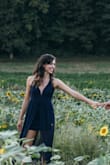 Wore it for engagement shots and plan to wear it a lot more! The skirt rode up a bit, but not really a big deal. The straps were long but instead of shortening, I just unsewed them, crossed them, and resewed them and it fit perfectly. Love how it flowed and absolutely love the neckline! - Benita W.