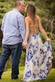 I've bought XS dresses from Lulu's in the past but this one I decided to get a small and I'm so glad I did! It was the absolute perfect fit and style for my engagement pictures! This dress is modest in the front but has that "wow" and "sexy" factor in the back. I am a sucker for anything with an open back! The material is so comfortable and flowy. Only con is that it's extremely long so I had to get it hemmed. The sides are longer than the front and back. My seamstress hemmed the sides up to match the front and back length so that the bottom was all one length around. It was still pretty long but it was manageable with my 3" heels. - Taryn H.