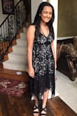 This dress is beautiful! It fit true to its size. I wore it to homecoming and got loads of compliments - Ekta P.