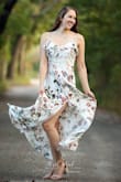 Absolutely loved this dress for my engagement pictures!!! Fit nice and flowy. I am typically a large and this fit well with a little extra room. Great quality fabric and easy to steam to remove wrinkles. - Samantha M.