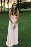 It was an amazing dress for my homecoming! It flowed elegantly and was a beautiful shade between light pink and light peach. I got so many compliments! Thank you! - Jamie D.