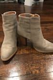 I am in between size 7 and 7.5. Ordered size 7.5 and the boots are a tiny bit big for me. I could definitely size down. Very comfortable, already got compliments on them. - Olga S.