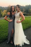 I wore this last week to a wedding and I've never loved a dress more! I have also never had so many compliments on a dress! It fit perfectly, and the material was great. Not thin but also breathable and comfy to dance in. I love the slit also! - Nicole B.