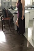 I ordered this dress in plum for a wedding. I was not sure if I should order a small or medium based on other reviews. I decided to go with the medium and it was great. The benefit is the halter, so even if it runs a bit but you can adjust the halter strap. The dress itself is stunning, so comfortable and gorgeous. I am tall, and the dress is very long. 

Would definitely recommend this dress, it's so beautiful. - Jessica S.