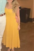 I wore this to my friend's wedding, I was the singer and I felt like it was the perfect dress for the occasion. The color is just bright and happy! It flows very well and it flattering because it's not too tight at the waist and doesn't make your hips look too big. It also can be casual too, I wore it to Japan with my jean jacket and white vans. Wish they would bring back more colors so I can pick up a few more! - Jackie L.