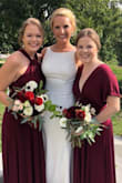 I ordered these for my bridesmaids and they loved them!! They fit true to size. I did not order this one for myself so the large and my measurements are not accurate. I fit into the small and it was long enough! The material is very heavy but so comfortable!! My girls absolutely loved being able to create the style they wanted and they were the most affordable bridesmaid dresses I have seen! The color was so pretty and I'm so glad we went this route! - Nicole W.
