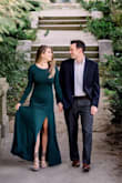 I would normally order a medium, but I got a small since the medium was out of stock and it fit great! (I think a medium would've been too long and a little loose) I got SO many compliments on this dress for our garden fall engagement photos. It is definitely a dress that hugs your body so I wore some Spanx under it. The slit was perfect - sexy without being over the top. This would be a beautiful dress for a Fall wedding or even a New Years Eve party! - Kate T.