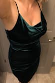 I was worried because I had to order a medium the large was sold out. I normally wear a 10. However this dress hugs all the right places and looked great. Not too short. The straps were a bit too long... I shortened them with a few stitches. Overall very happy with the dress! - Jennifer C.