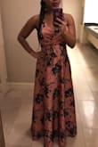 I wore this dress to a wedding and I absolutely love it. I got a few compliments on it as well. The dress is very long but luckily I had enough time to get it hemmed. I'm usually a size 6 in dresses and I ordered a medium and the body fit fine. What wasn't great was the chest part. The small dress chest fit better (I ordered both sizes), but the medium body fit better. You can't really wear a bra with this dress so I ended up getting stick on bras to try and give myself some lift to fill out the cups. It worked okay, not great but decent enough. The only other thing is the material is very smooth so the belt doesn't really stay in place. I had the tailor sew the side of the belt to the dress. Would definitely wear this dress again - Brittni R.