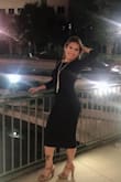 I am just obsessed with this dress and the fitting it so perfect for my size and the material is very light, very stretchy,and very comfortable and the price too. It's a win win!!! - Myra