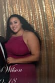 I bought the green one first and it fit perfectly so I went ahead and bought the magenta dress. The magenta fit a little looser than the green dress but both are beautiful. Super long dresses! With 3 inch heels the dress justttt grazes the floor. - Cynthia N.