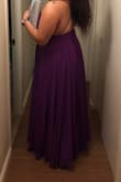 Love love love the color, also bought in magenta. Wore 3 inch heels and the dress justttt grazed the floor, bought the dress for a wedding. - Cynthia N.