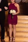 I got this dress for Fall formal and absolutely loved it! It was very comfortable too! I took the advice from a lot of the reviews and ordered a size larger than what I normally wear. It fit almost perfectly, it could have been taken in slightly. - Cindy F.
