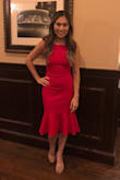 I wore this dress to a wedding and I absolutely loved it! I wanted a dress that had a color that popped, fit in the waist, and something different from the usual. This dress fit me in all the right places, and the flare at the bottom made it feel like not-your-usual type of dress. I definitely recommend it! - Chariz M.