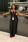 The fabric is stretchy and fit comfortably. I wore it to RI Comic Con yesterday and received compliments all around. I wore it with a red 4 inch stilettos and a red clutch. In the pic you will see the jewelry I wore that finished off the look. I love this so much I'm hoping that red is back in stock before Christmas because I would love to wear it to the annual party! I would recommend this! Perfect length; I did not have to do any alterations. - Tracy-Ann L.