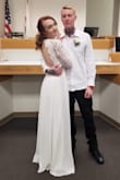 This was my SUPER last minute wedding dress. I ordered it four days before my wedding, and thank the lord it showed up on time! It exceeded all my expectations, and the pictures do it no justice. It fits true to size, I have very skinny noodle arms so that's the only part I would've liked tighter. But I seriously cannot complain. Thanks, Lulus!! - Nikki T.
