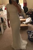 I didn't end up going with this dress only because it felt a little too casual for my wedding. It would be really perfect for a casual wedding, daytime wedding, vow renewal, etc. Dress was of course long on me but that's the only thing that would need to be altered. It's slightly stretchy and overall just a really comfy, classy dress. - Sonja K.