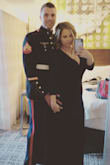 The navy was perfect for the Marine Corps ball! I had some many compliments and felt amazing in the dress! It fit perfect! - Amber P.