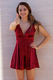 This dress is more for busty girls, however I loved it and would mention that there's a metal bar where the cut it, making it hard to get it tailored. This dress was super comfortable and for someone with long legs, I didn't think this was short at all! - Marina C.