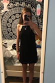 Got this dress for a semi-formal dance and I love it! I was expecting it to be a little tighter but it's loose, which is expected because of my size. Would recommend to anyone. Love the scalloped look. - Michelle G.