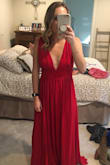 I was very nervous when buying this dress because I didn't know if I would be an XS or S. I chose the S because I could sew it smaller if I needed too. Turns out, it fits perfectly. I probably could have fit in an XS but it would have been tighter so the S let me have room to eat haha. I would suggest buying this dress because it's good quality and is so so comfy!! - Hannah J.
